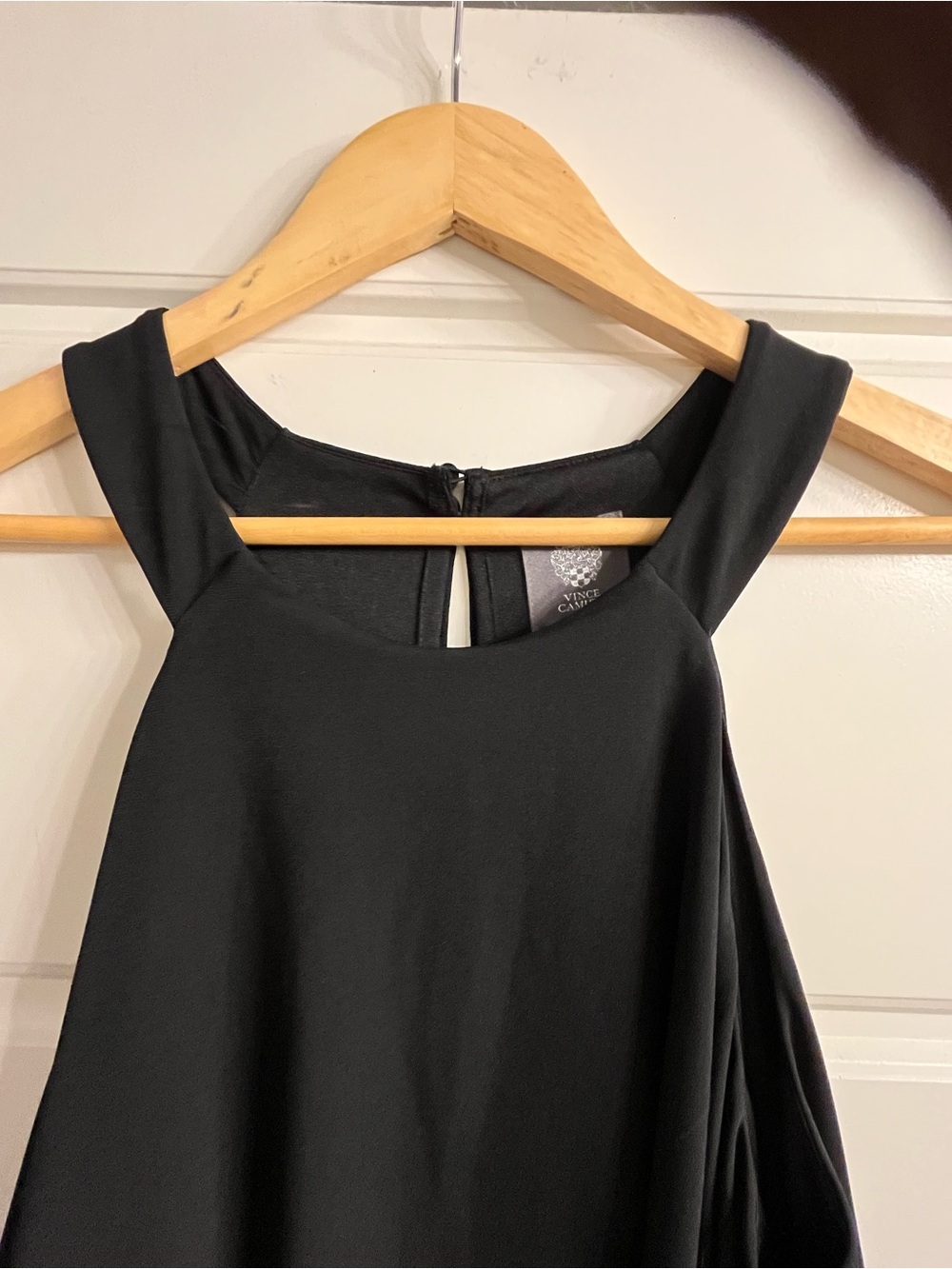 Vince Camuto Black Ivory Overlay Wide Leg Jumpsuit Size 8 - Picture 4 of 9